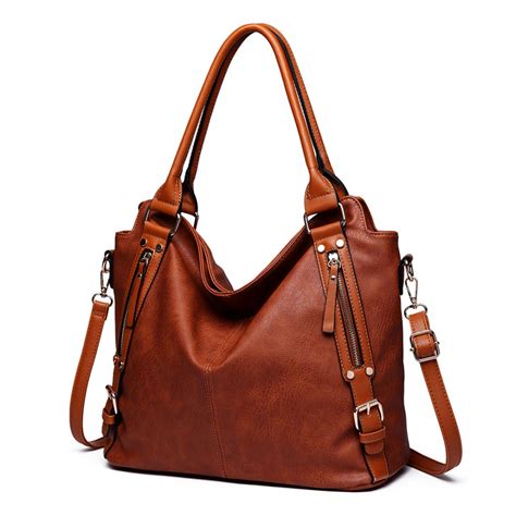 Leather hobo shoulder bag 